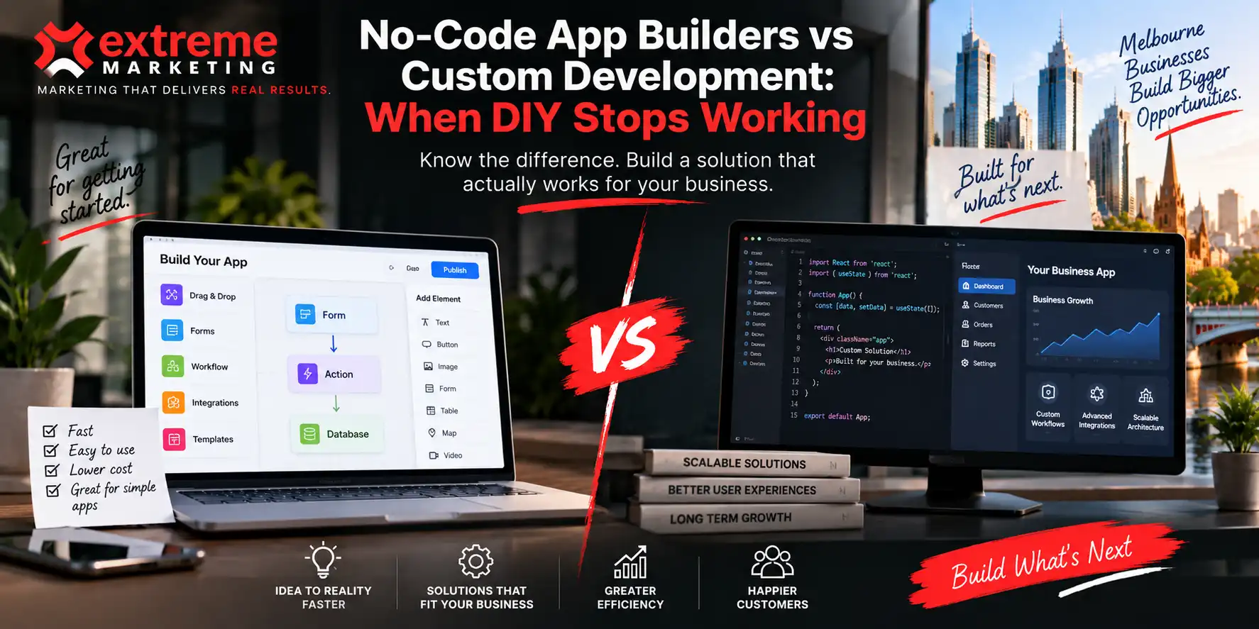 custom app development vs no-code